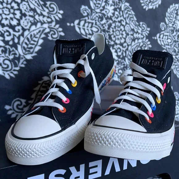 Converse Chuck Taylor All Star OX Black/Hyper Pink/Egret MEN`S - Picture 6 of 16